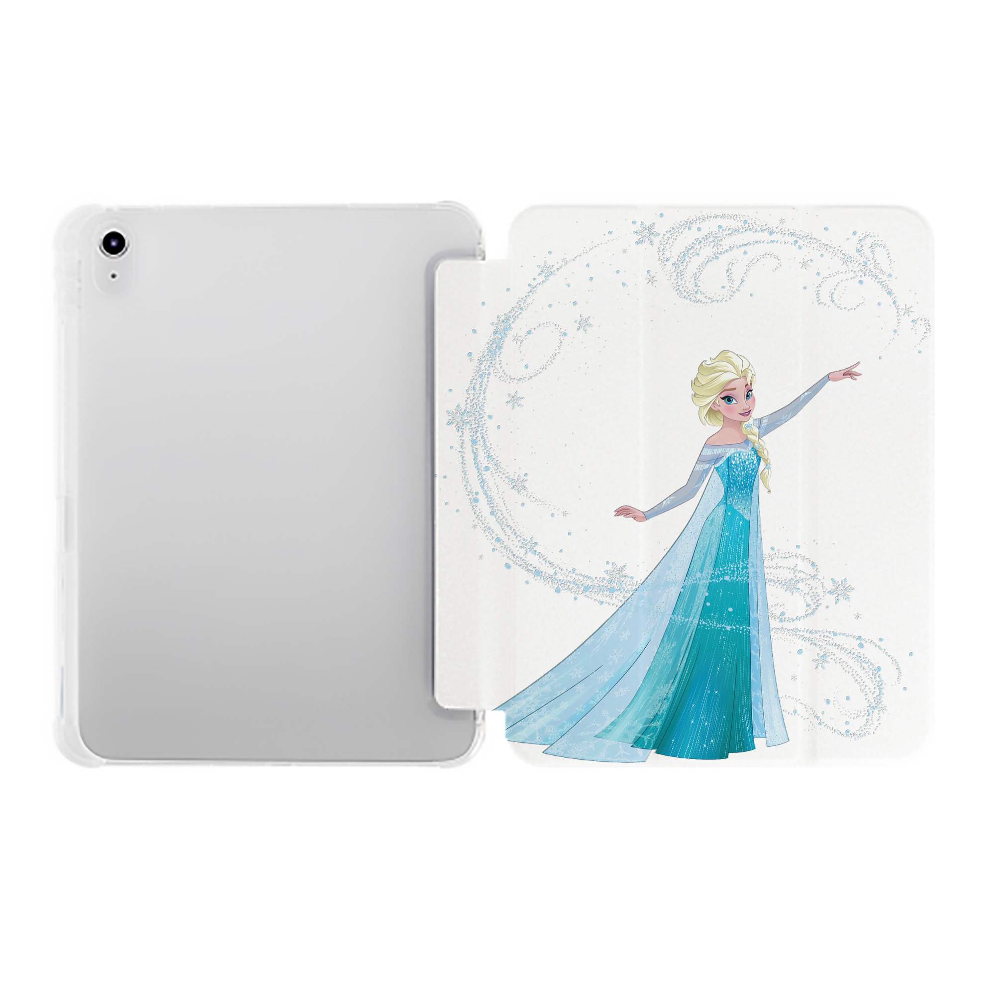 （画像用） アナと雪の女王 アンナ エルサ Frozen Anna Elsa IPad ケース ペン収納付き 三つ折りスタンド PUレザー×シリコン 対応機種9.5/10.5/10.9インチ